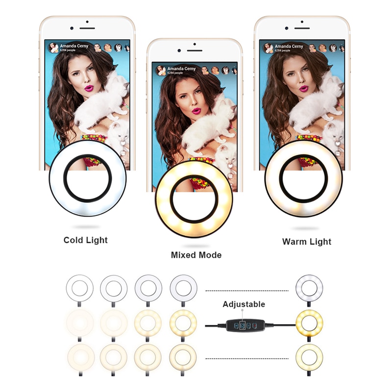Selfie Ring Light with Flexible Mobile Phone Holder Selfie Ring Light with Flexible Mobile Phone Holder